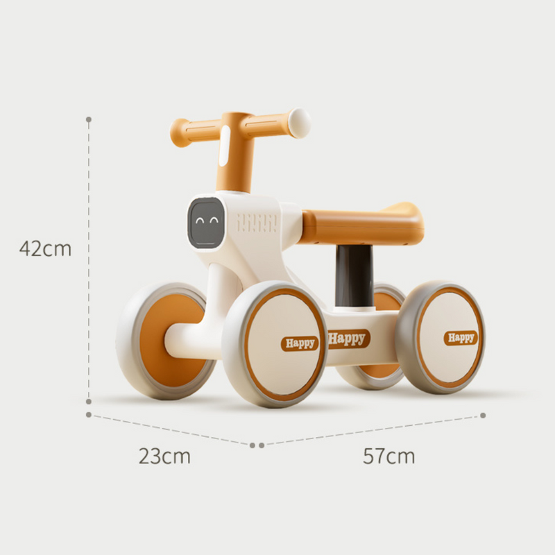 Bicicleta de Equilíbrio de 4 Rodas para Bebé - Rosa