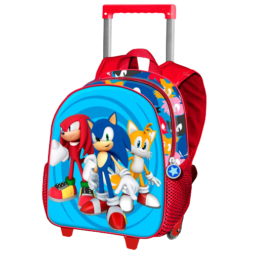 Mochila com Trolley 3D Friends Sonic (Sonic The Hedgehog  - 34 cm)