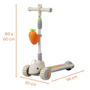 Trotinete de 3 Rodas para Criança - Branco e Laranja