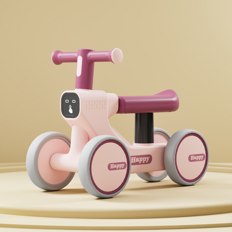 Bicicleta de Equilíbrio de 4 Rodas para Bebé - Rosa