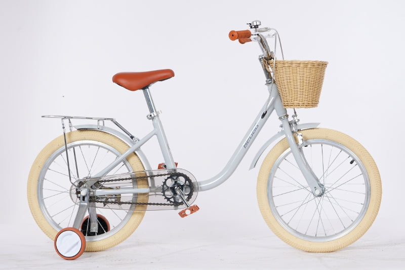 Bicicleta para Crianças Vintage - Cinzento (Idade Recomendada: 3 a 6 Anos - Roda 14")