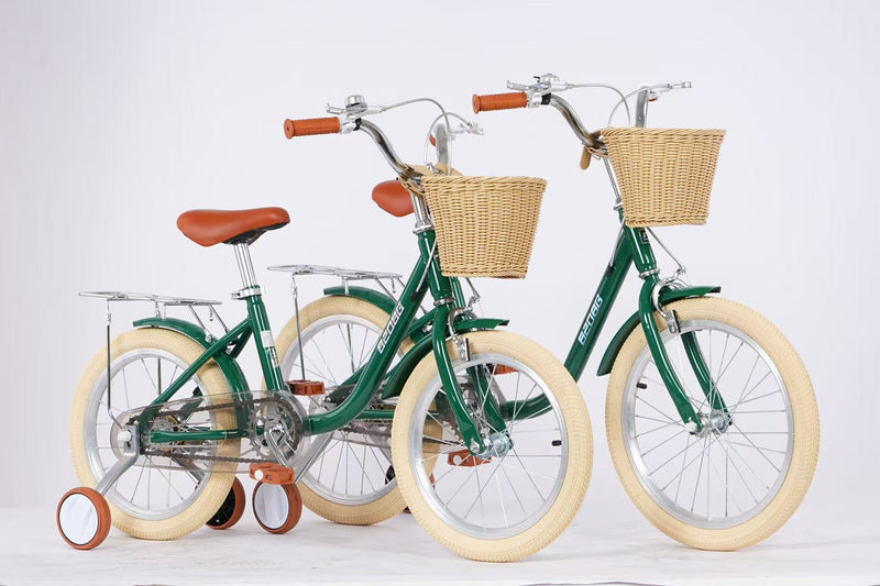 Bicicleta para Crianças Vintage - Verde (Idade Recomendada: 3 a 6 Anos - Roda 14")