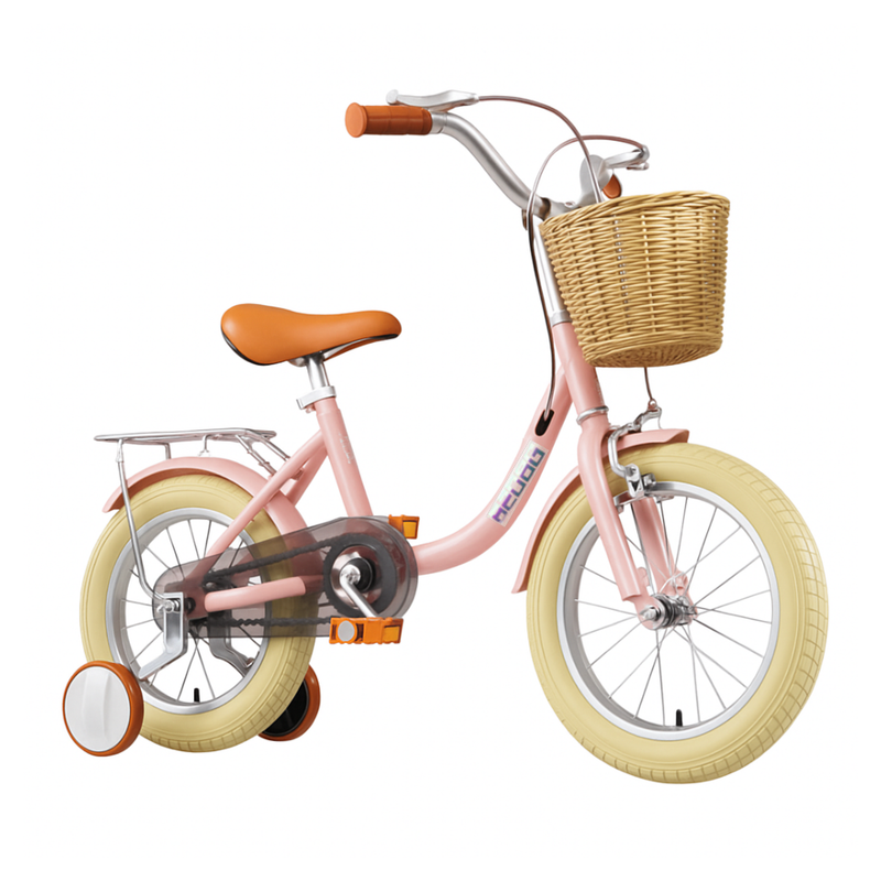 Bicicleta para Crianças Vintage - Rosa (Idade Recomendada: 3 a 6 Anos - Roda 14")