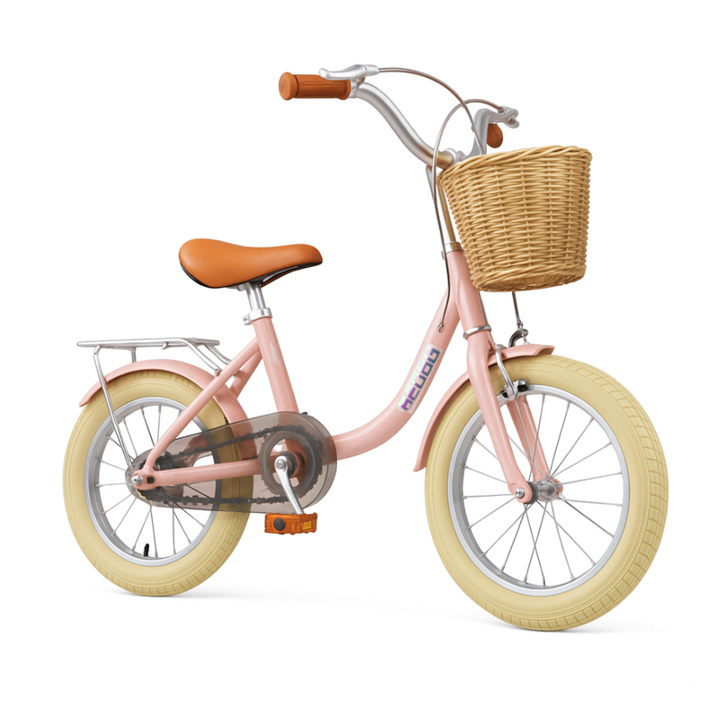 Bicicleta para Crianças Vintage - Rosa (Idade Recomendada: 3 a 6 Anos - Roda 14")