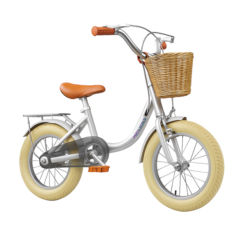 Bicicleta para Crianças Vintage - Cinzento (Idade Recomendada: 3 a 6 Anos - Roda 14")