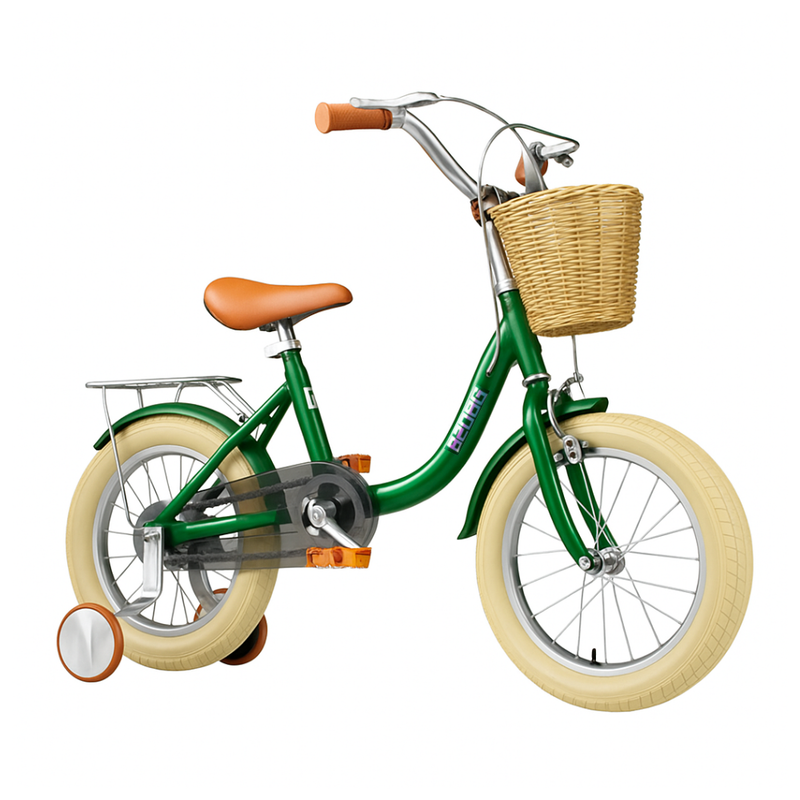 Bicicleta para Crianças Vintage - Verde (Idade Recomendada: 3 a 6 Anos - Roda 14")