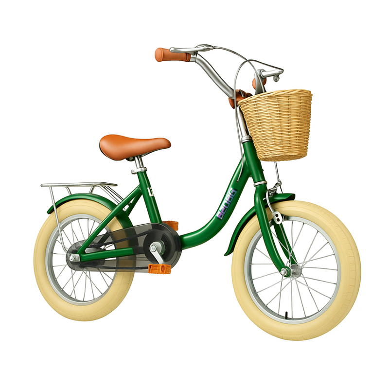 Bicicleta para Crianças Vintage - Verde (Idade Recomendada: 3 a 6 Anos - Roda 14")