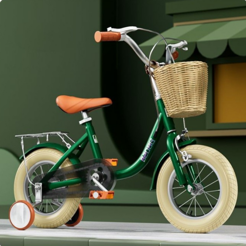 Bicicleta para Crianças Vintage - Verde (Idade Recomendada: 3 a 6 Anos - Roda 14")
