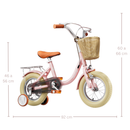 Bicicleta para Crianças Vintage - Rosa (Idade Recomendada: 2 a 5 Anos - Roda 12")