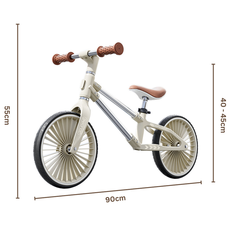 Bicicleta de Equilíbrio para Criança - Bege e Cinza