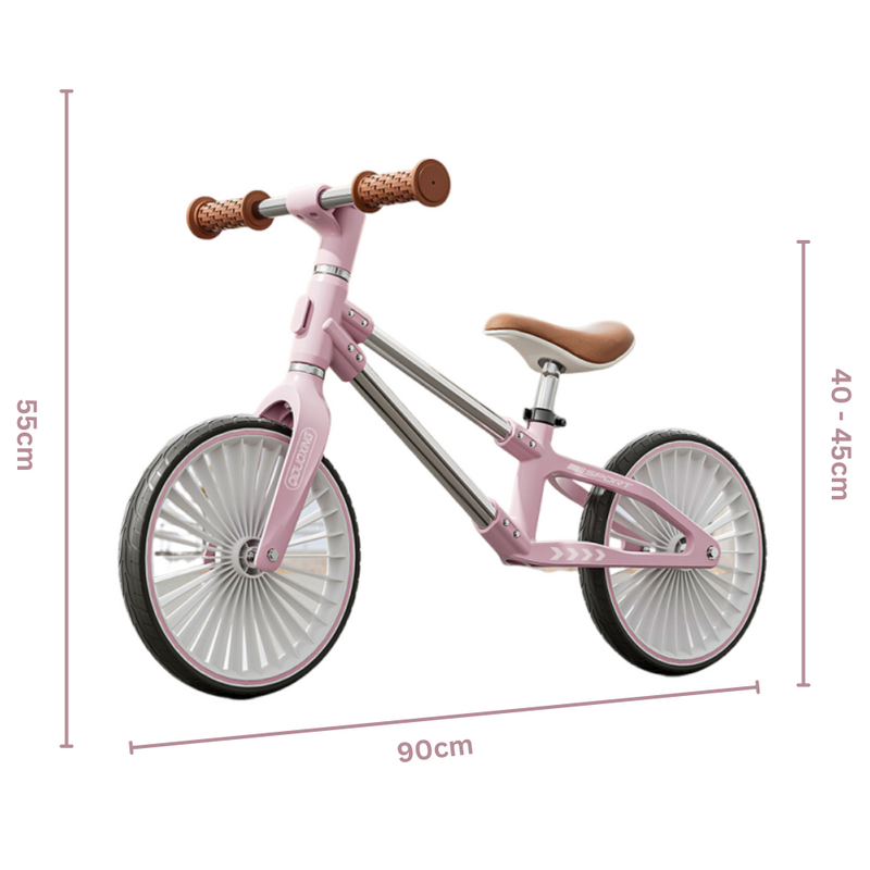 Bicicleta de Equilíbrio para Criança - Rosa e Cinza