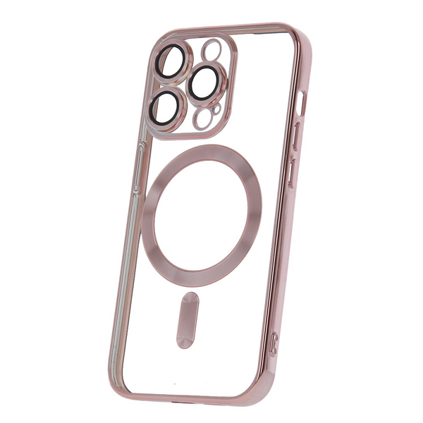 Capa Transparente com MagSafe para iPhone 15 PRO - Rosa Dourado