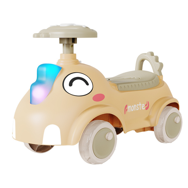 Carro de Equilíbrio de 4 Rodas para Bebé - Amarelo
