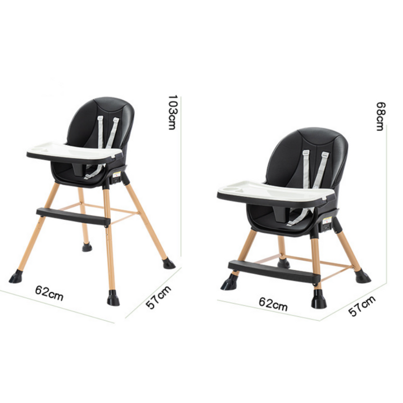 Cadeira de Refeição para Bebé - Preto