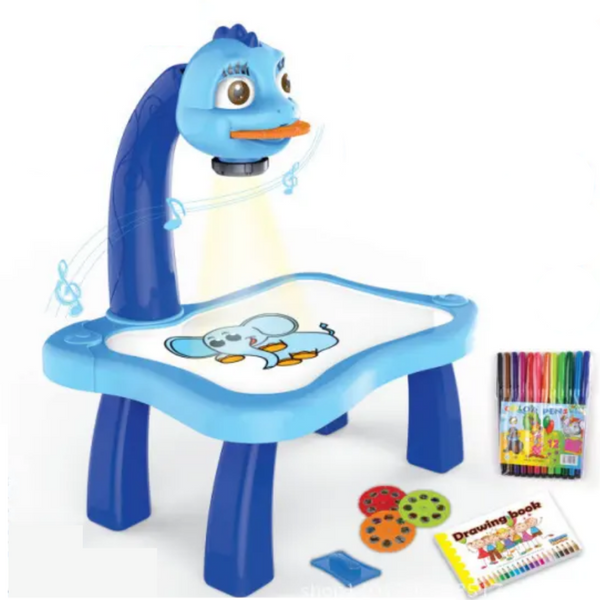 Mesa de Desenho com Projetor para Crianças - Azul 