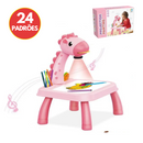 Mesa de Desenho com Projetor para Crianças - Rosa