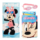 Set Beach Towel (140cm) and Swimming Goggles Minnie