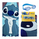 Set Beach Towel (140cm) and Swimming Goggles Stitch