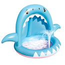 Piscina Insuflável Infantil com Irrigador de Água - Tubarão Azul