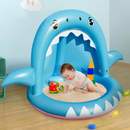 Piscina Insuflável Infantil com Irrigador de Água - Tubarão Azul