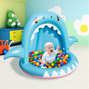 Piscina Insuflável Infantil com Irrigador de Água - Tubarão Azul