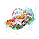 Tapete de Atividades para Bebé com Piano Musical - Ursinho Azul