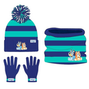 Conjunto Gorro+Luvas+Gola Bluey e Bingo (Bluey) (Tamanho Único)
