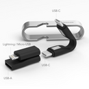Cabo Multifunções High Six (USB-C - Micro USB - Lightning) - Cinzento e Preto